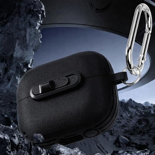 Galaxy Buds 3-Pro-3 FE için Horizontal-Lock Kulaklık Kılıfı Çizilme ve Darbe Önleyici Buds 3 Pro Koruyucu Elde Rahat Tutuş Sağlayan Kaydırmaz Kenar Tasarımlı Buds 3 Pro Kılıfı (Siyah) - Görsel 2