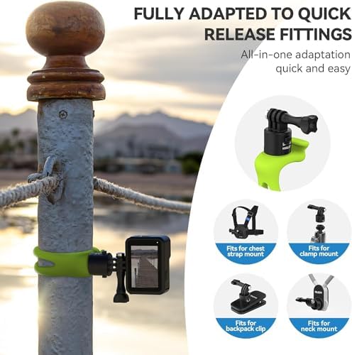 TELESIN Hızlı Çıkarma Esnek Montaj Sarma Bandı, Bisiklet Gidon Rulo Çubuk Tüp Çubuk Çubuk Montaj Aksesuarı Aksiyon Kameraları için (GoPro, Insta360, DJI) (Siyah, Hızlı Çıkarma) - Görsel 2