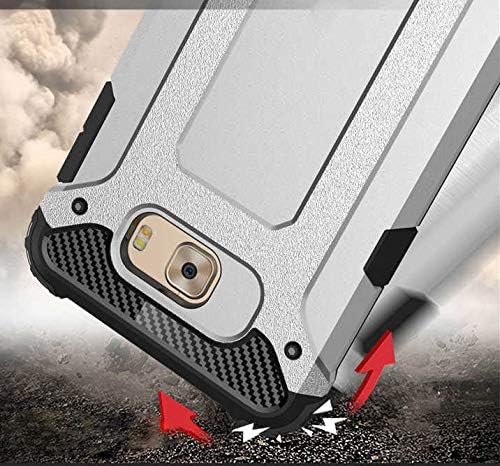 Galaxy C5 ile uyumlu Çİft Katman Koruyucu Crash Military Tank Kılıf - Kırmızı - Görsel 3