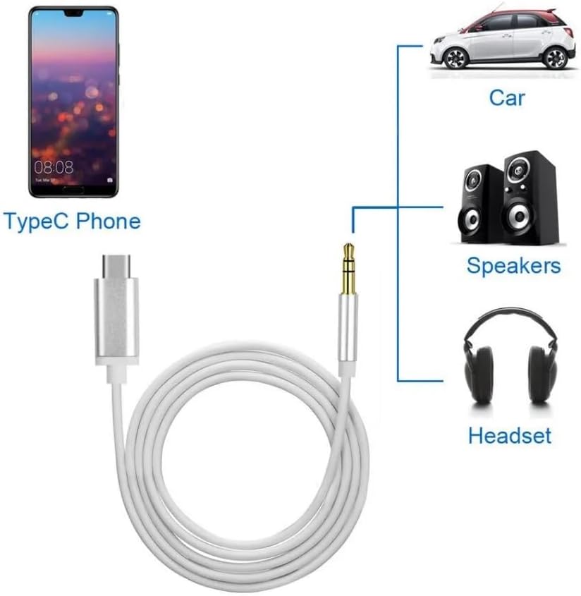 TAK ÇALIŞTIR Type C Aux ses Kablosu PD Aux Çevirici cep telefonları tabletler araba teypleri speaker hoparlör bilgisayar mac BÜTÜN TYPE C SES ÇIKIŞLI CİHZLARA UYUMLU VE TAK VE DİREK KULLAN !!! 030 - Görsel 3