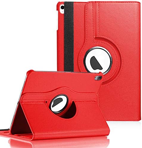 Apple iPad Air 11 2024 için Kılıf (A2902-A2903) 360 Rotating Stand Deri Kırmızı [iPad Air 11 2024 ile Uyumlu Kılıf - Kırmızı]