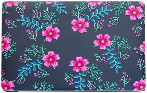 MacBook Air 13.6 İnç Çiçek Desenli Kılıf A2681 A3113 A3240 A3449 M2 M3 M4 M5 Uyumlu Kristal Parlak Sert Kapak Hard Case Pembe Mavi - Görsel 3