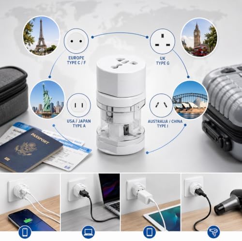 Alternative view of Uluslar Arası Adaptör Evrensel Priz-fiş 4 Lü Çevirici Hepsi Bir Arada Seyahat Adaptörü Universal Travel Adapter All-in-one Avrupa İngiltere ABD Japonya Avusturalya Çin