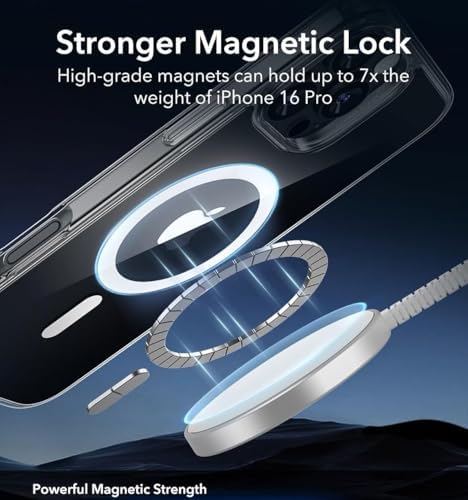 iPhone 16 Pro Max için Magsafe Uyumlu Şık Şeffaf Kılıf - Kablosuz Şarjlara Uyumlu Full Koruma Sağlayan - Görsel 3