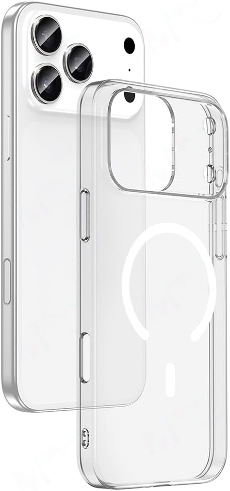 PSR Aksesuar iPhone Serisi Kılıf - M-Safe Şarj Uyumlu Şeffaf Porto Kapak | Kamera Çerçeveli | Darbe Korumalı ve Ultra İnce (iPhone 17 Pro Max)