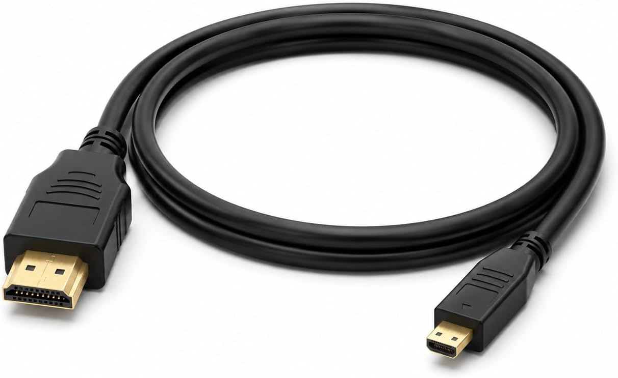 PX-1121-10 Micro HDMI to HDMI Kablo, 10 Metre 1080P Full HD Hdmi Görüntü ve Ses Aktarım Kablosu, Micro Hdmi Type-D Kamera Tablet Mini Laptop Raspberry Pi TV Monitör Projeksiyon Bağlantı Kablosu - Görsel 2