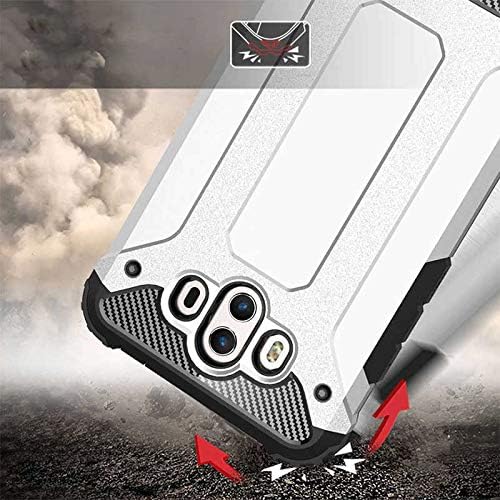 Mate 10 ile uyumlu Çİft Katman Koruyucu Crash Military Tank Kılıf - Gri - Görsel 3