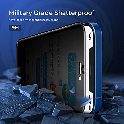 İphone 13/13 Pro için Hayalet Ekran Koruyucu Yandan Görünmeyen Ekranı Tam Kaplayan Gizlilik Filtreli Görünmez 5D ince Cam Ekran Koruma - Görsel 3