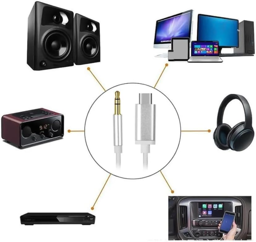 TAK ÇALIŞTIR Type C Aux ses Kablosu PD Aux Çevirici cep telefonları tabletler araba teypleri speaker hoparlör bilgisayar mac BÜTÜN TYPE C SES ÇIKIŞLI CİHZLARA UYUMLU VE TAK VE DİREK KULLAN !!! 030 - Görsel 2