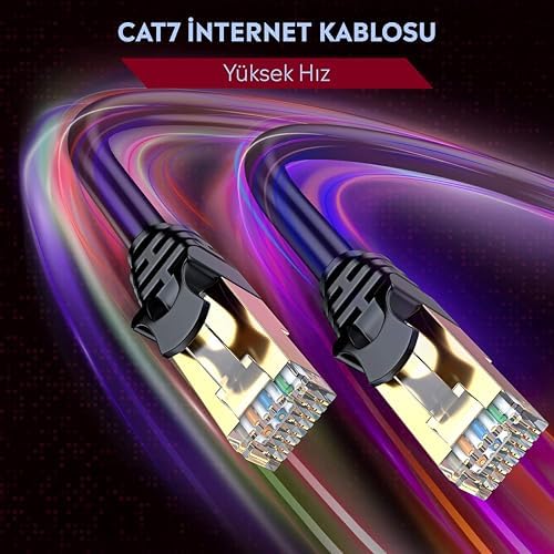 Cat7 Ethernet Patch Adsl Modem İnternet Kablosu (Cat7, 15 Metre)
