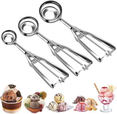 Alternative view of Dondurma ve Kurabiye Şekillendirme Kaşığı (3, Metal, 3Adet)