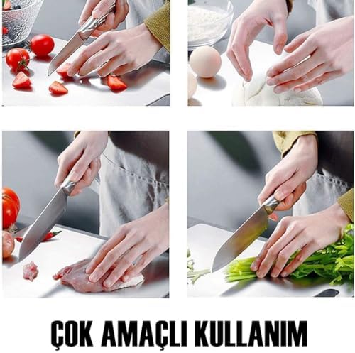 Çelik Kesme Tahtası Paslanmaz Çelik 304 Kalite Metal Kesme Tahtası Hijyenik ve Dayanıklı Kolay Temizlenebilir KALİTELİ Kesim - Görsel 2