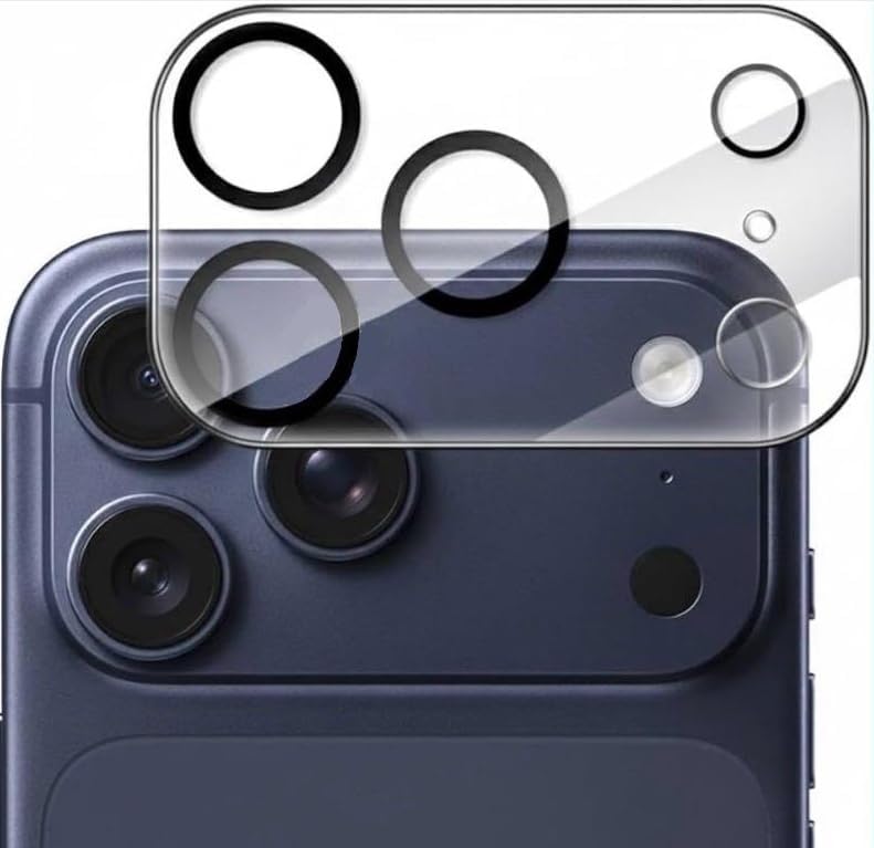 iPhone 17 Pro Uyumlu Full Kamera Lens Koruyucu Darbe Dayanıklı Temperli Cam Tam Koruyucu HD Şeffaf Kamera Lens Cam Film Çizilme Önleyici - Görsel 2