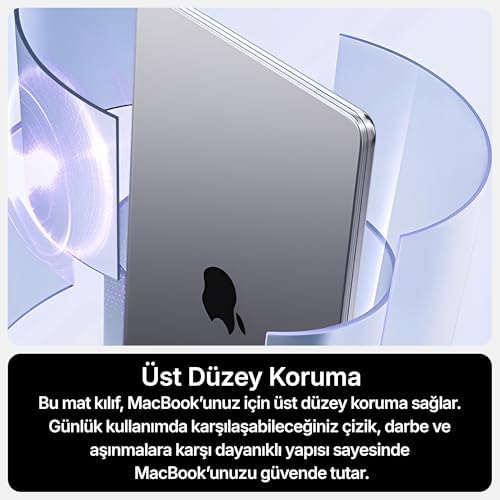 MacBook Air【M5/M4/M3/M2】13.6 inç | ile Uyumlu Matlaştırılmış Yüzey Sert Kılıf | 2026/2025/2024/2023/2022 | A3449 - A3240 - A3113 - A2681 | Yılları ve Model Numaraları - Görsel 3
