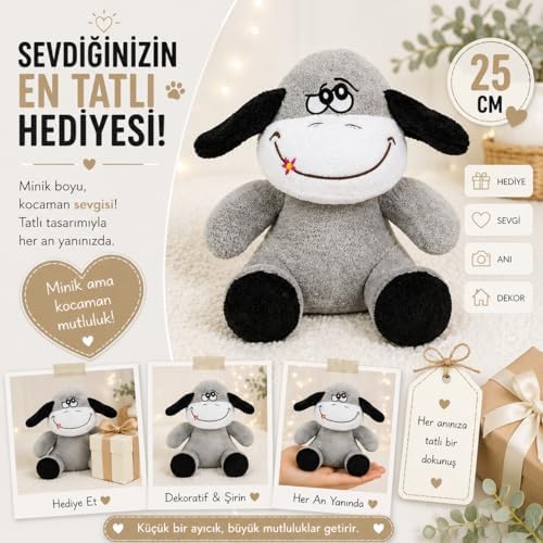Özgüner Oyuncak Ofis HEdiyesi 20-25 cm Figürlü Pelüş Ayıcık, 20 cm Teddy Bear,Sevgiliye Hediye,Ayı Teddy,Peluş Ayıcık,Plush Toys,Ofis Hediyesi (eşek) - Görsel 3