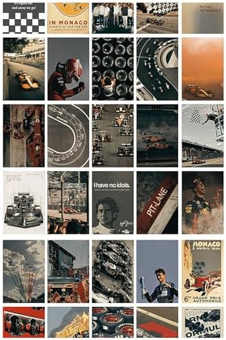 GUGUK Formula 1 45 Adet Poster Seti, Özel Tasarım Kutulu, Özel Tasarım Kutulu, Oda Dekoru