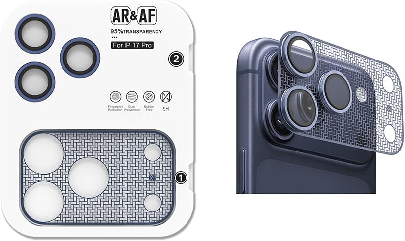 Senon Apple iPhone 17 Pro Zore CL-22 Parmak İzi Bırakmayan Anti-Reflective 2in1 Kamera Lens Koruyucu (Mavi) - Görsel 2