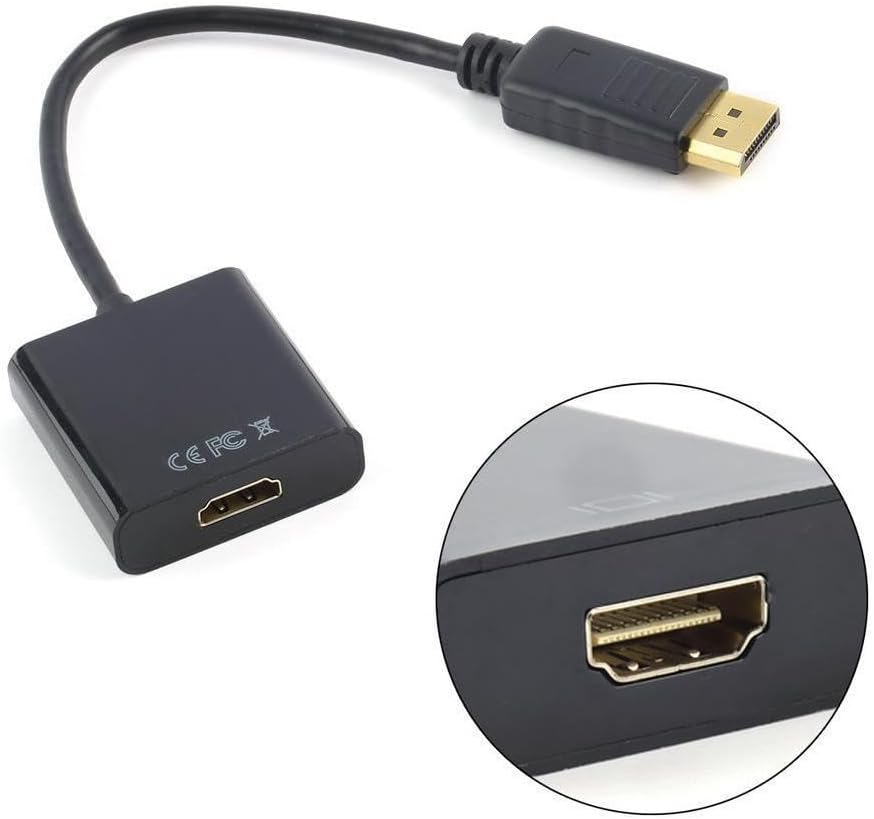 5645 Dijital Displayport to HDMI Görüntü Çevirici Aparat Siyah Displayport Çıkışlı Bilgisayarların Görüntüsünü HDMI Girişli Monitör, Projeksiyon vb Görüntü Cihazlarına Aktarır, Çevirir.