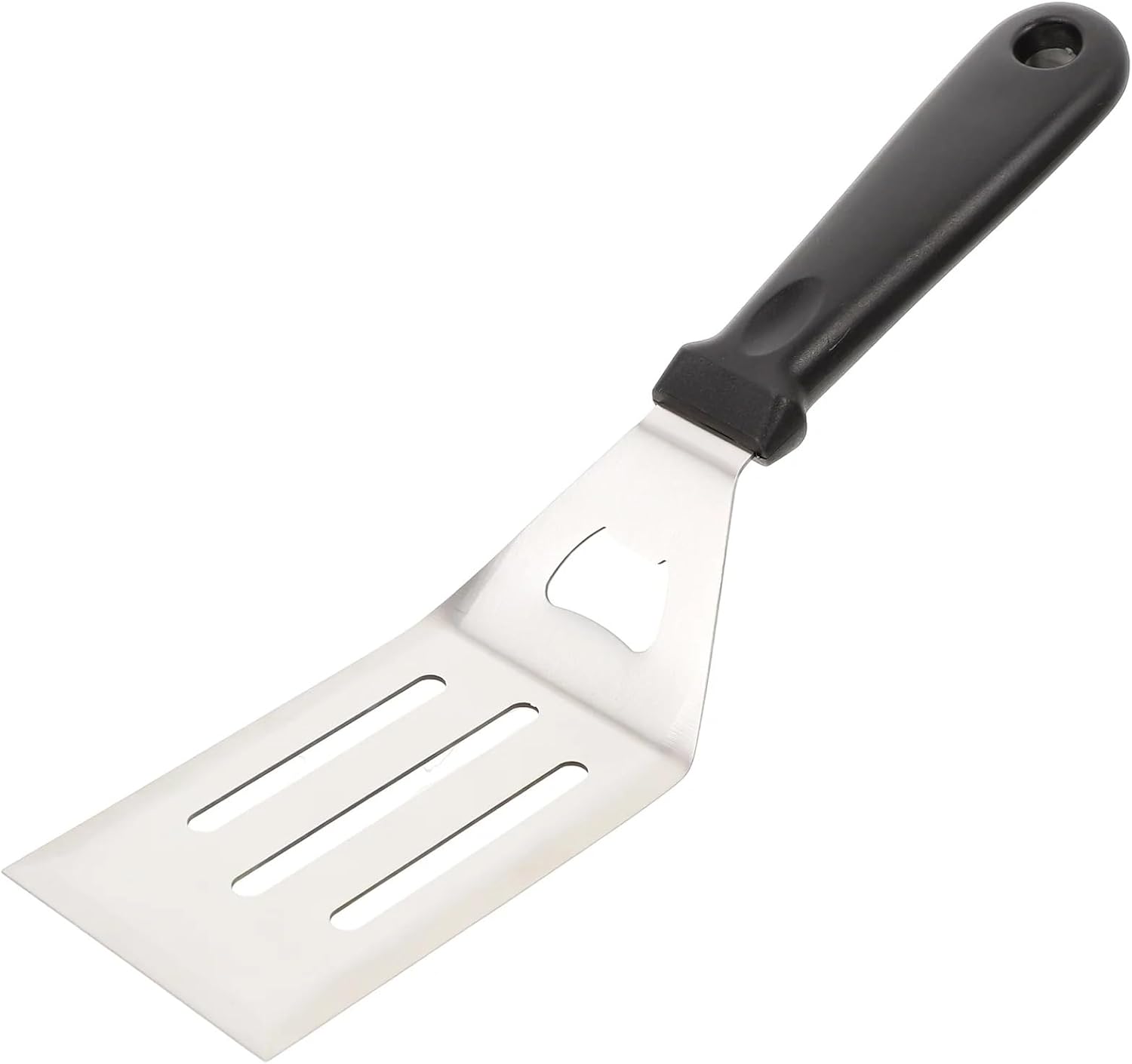 Paslanmaz Çelik Geniş Mutfak Spatulası - Isıya Dayanıklı Sert Plastik Saplı Krep ve Omlet Çevirici, Esnek Balık ve Izgara Spatulası - Görsel 3