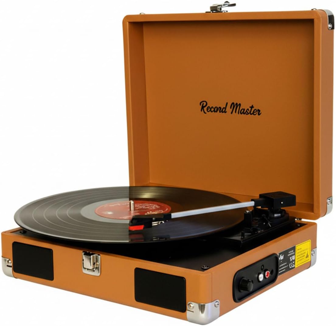 Record Master RM-311 Pikap - Kahverengi - Tüm Plaklar İle Uyumlu - Priz ve PowerBanke Takılarak Kullanım - Universal İğneli (Kahverengi) - Görsel 3