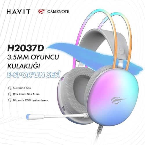 H2037D RGB Gaming Mikrofonlu Oyuncu Kulaklığı 3.5mm Jack - Görsel 3