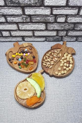 Ahşap Elma Çilek Armut Kay?N Çerezlik-Kahvaltılık Ve Servis- Sunum Taba?? Kz1046