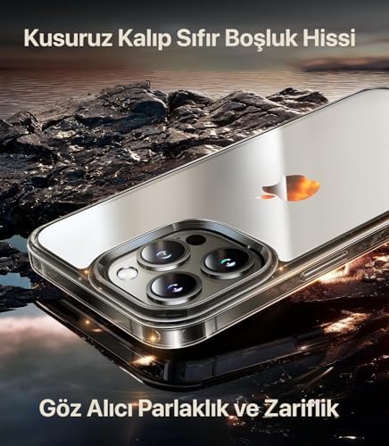 iphone 15 Pro Max için Pure Serisi Natural Titanyum Kılıf Ultra Şeffaf Sert Arka Bölüm ve Darbe Emici Silikon Kenarlar Kusursuz Kalıp ve Hassas Tuşlar (Natural Titanyum, 15 Pro Max) - Görsel 3