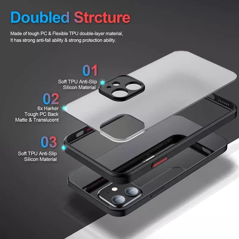 & AKSESUAR iPhone 13/14 ile Uyumlu Arka Kısmı Mat Şeffaf Yapıya Sahip Kenarları Silikon Tpu Malzemeden Üretilmiş Renkli Tuşlara Sahip Kamera Korumalı Transparan Kılıf (Yeşil)