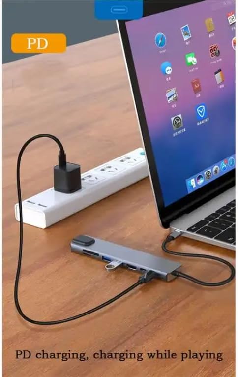 8 in 1 Type C to 2 Port USB 3.0 2 SD Kart TF Kart HDMI RJ45 2PD Kablolu Adaptör iphone 15 Serisi Uyumlu Type C Girişli Android Cihazlara Uyumlu ZR38 - Görsel 2