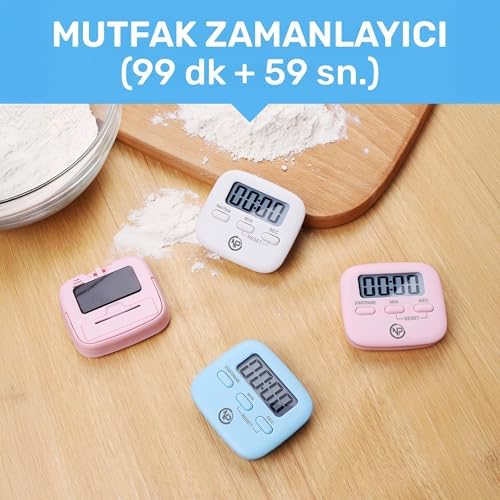 NPT05M Mutfak,Ders,Yemek için 99:59dk Dijital Alarm Kronometre,Pomodoro Öğrenci Motivasyon Saati