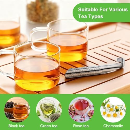 Vicloon çay demlik paslanmaz çelik, 2 parça ince örgü çay sopa gevşek çay (detoks çayı, Darjleeg çay, mate çay)