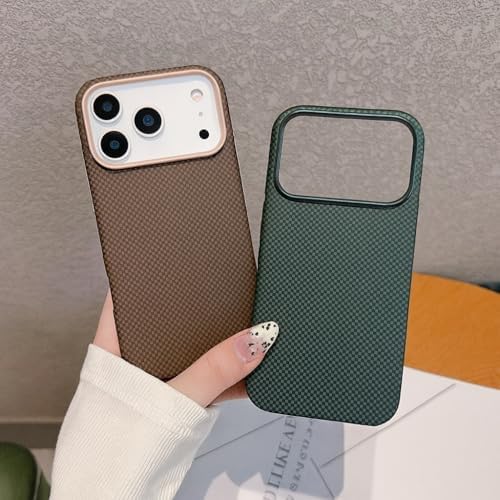 iPhone 17 Pro Max ile Uyumlu Karbon Fiber Desenli Premium Kılıf Kevlar Kenar İnce ve Hafif Tasarım Kablosuz Şarj ve MagSafe ile uyumlu Telefon Kılıfı Siyah - Görsel 3