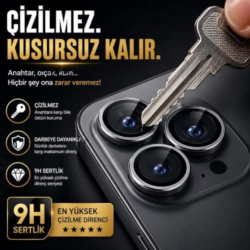 Fixmaster iphone 15-15 Plus Uyumlu Kamera Lens Koruyucu, Kolay Kurulum, Alüminyum Alaşımlı Çerçeve, Darbelere ve Çizilmelere Karşı Yüksek Dayanıklı Temperli Cam (MAVİ) - Görsel 3