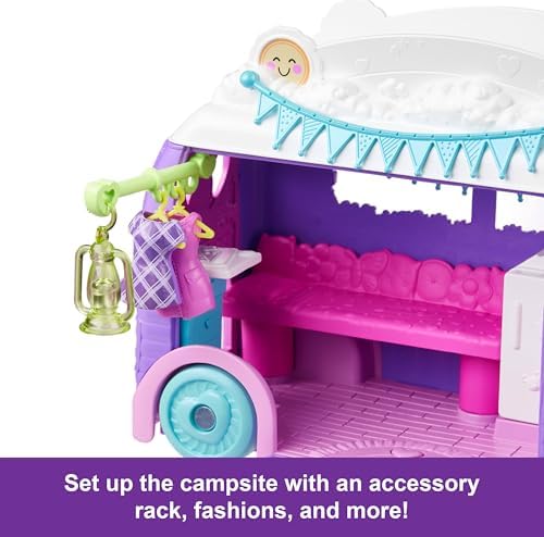 Alternative view of Muhteşem Karavan Polly Pocket Muhteşem Karavan, bebek ve evcil hayvan oyun seti, kamp ve yiyecek temalı aksesuarlar, seyahat oyuncağı JCC32