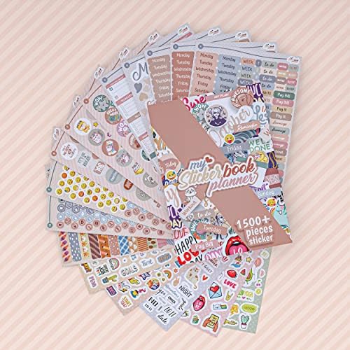 colortouch Planner Sticker Set - 1500+ Adet Çıkartma - Takvim, Ajanda, Günlük, Planlayıcı, Not Defteri, Journal için Düzenleyici Etiketler - Scrapbook Sticker - Stickeralbum - 3 Aylık Sticker Book