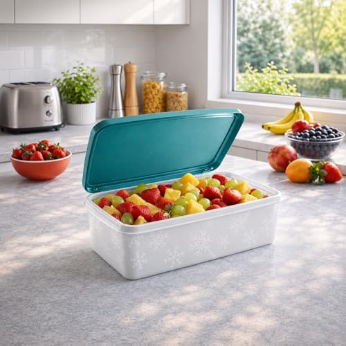 Derin Dondurucu Saklama Kabı 2 Litre No Frost Saklama Kabı Alaska Derin Dondurucu Saklama Kabı Turkuaz - Görsel 2