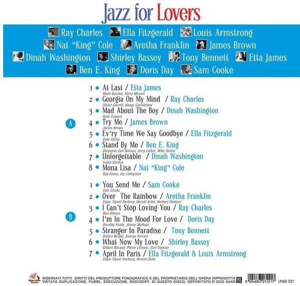 My Yonca Çeşitli Sanatçılar Jazz For Lovers Various Artists Plak LP Jazz Music - Ray Charles - Etta James - Dinah Washington - James Brown - Ben E. King - Görsel 2