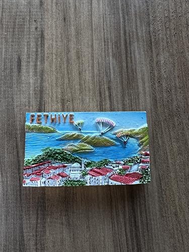 Pharus Fethiye Şehir Manzarası Dekoratif Buzdolabı Magneti, El Yapımı Kabartmalı Tasarım, Turistik Hediyelik Eşya