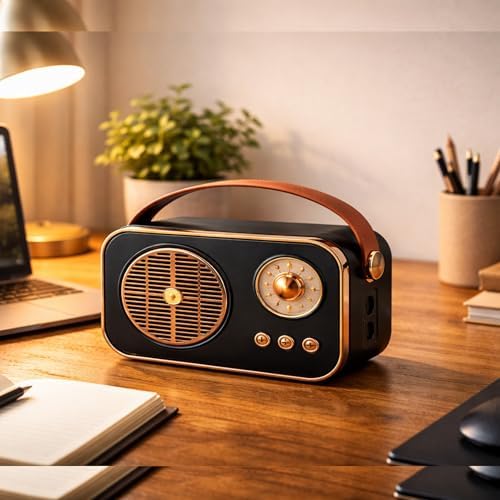 Alternative view of Nostaljik Bluetooth Hoparlör Retro Tasarım | 5W Güçlü Ses, USB ve TF Kart Destekli Taşınabilir Mini Hoparlör | 1200mAh Batarya Vintage Speaker