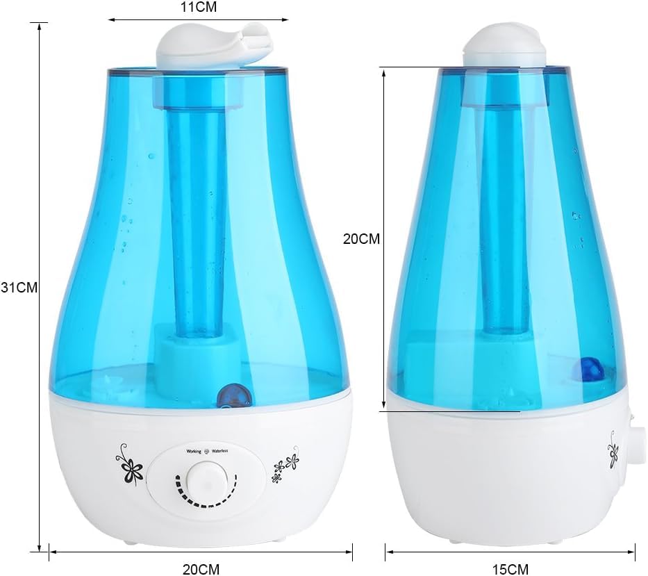 3 Litre Ultrasonik Buhar Makinesi Hava Nemlendirme Cihazı Hava Nemlendirici Ayarlanabilir Sprey Çıkışı Buhar Makinesi - Görsel 3