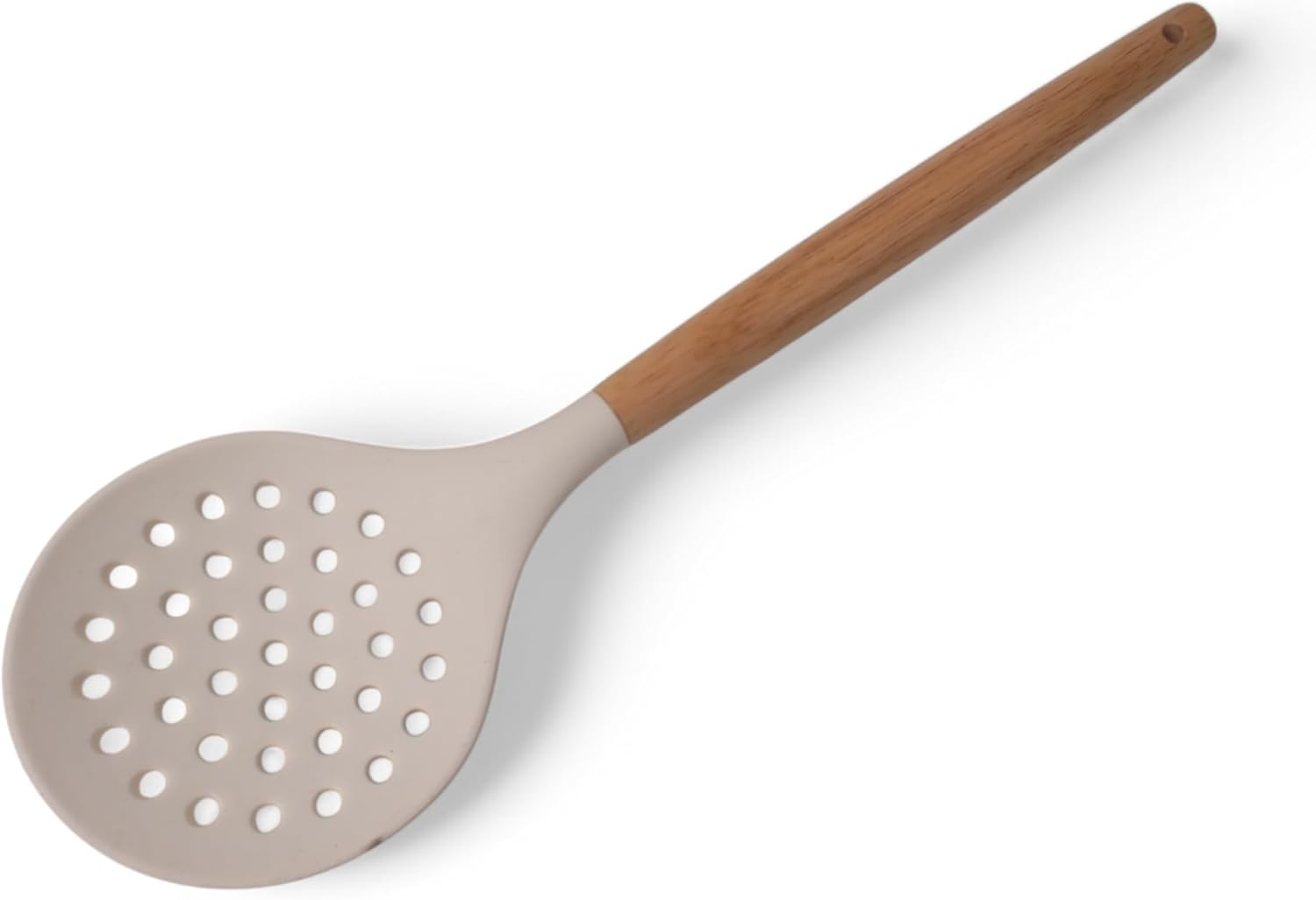 Alternative view of Bambu Saplı Silikon Kevgir, Bambu Uzun Silikon Geniş Kevgir 27cm 3 Renk Seçenekli (KREM)