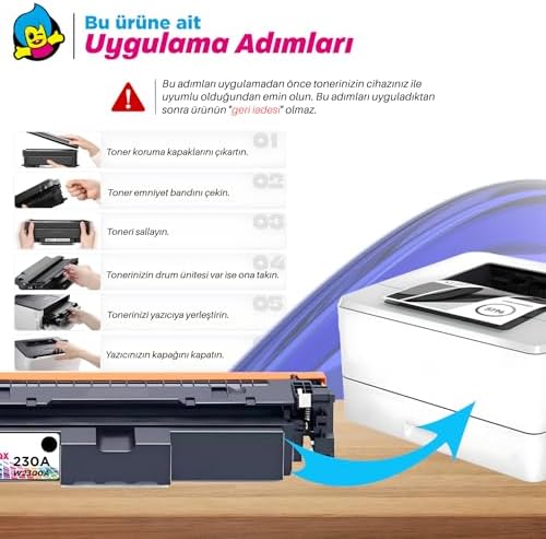Hp Uyumlu 230A W2300A Muadil Toner Takımı - Çipli / Color LaserJet Pro 4203dn / 4203dw / 4303dw / 4303fdn / 4303fdw