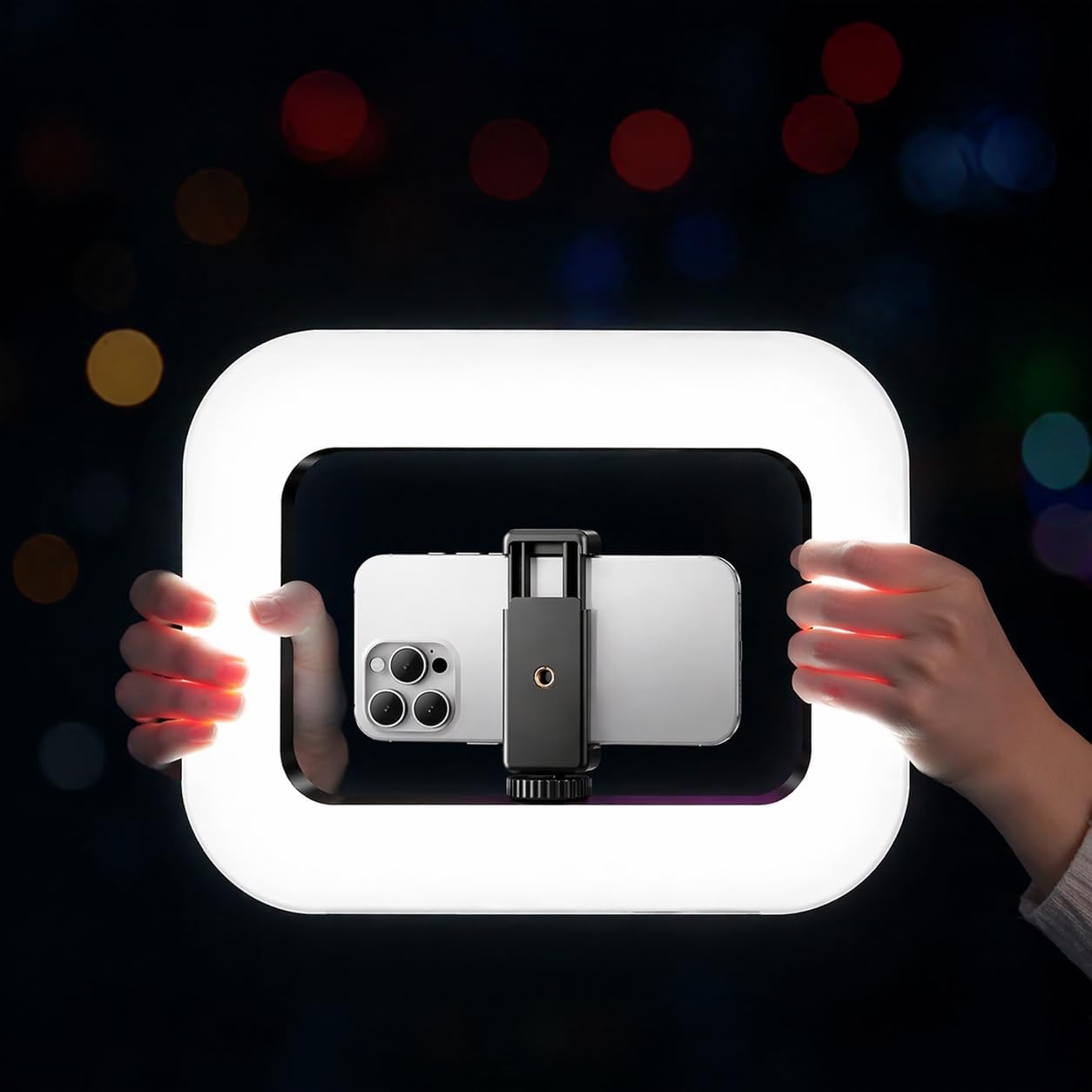 Alternative view of 3in1 Şarjlı LED Ring Light Video Işık Seti Telefon Tutucu Bluetooth Kumandalı 20W 2500K-8500K Ayarlanabilir Işık CRI96+ Vlog Canlı Yayın Makyaj Çekim Işığı | RL-200