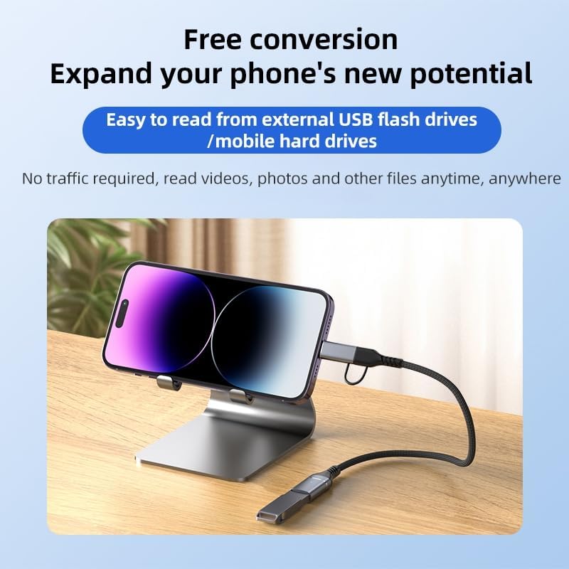 2 in 1 5Gbps Type-C and 8 Pin to USB 3.0 OTG Adaptör Telefon ve Notebook Uyumlu ADS-619