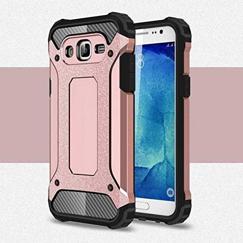 Galaxy J7 ile uyumlu Çİft Katman Koruyucu Crash Military Tank Kılıf - Rose Gold - Görsel 3