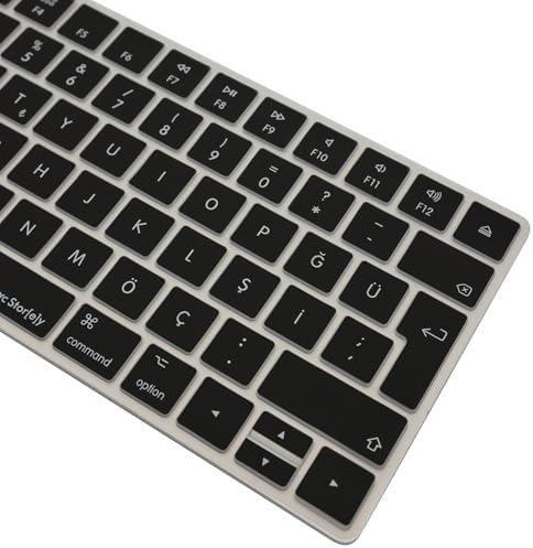 Alternative view of Apple Magic Keyboard 2 Uyumlu A1644 Klavye Koruyucu – Türkçe Q Silikon Kapak – Ultra İnce 0,3mm – Toz, Sıvı & Kir Koruma – Şeffaf/Siyah