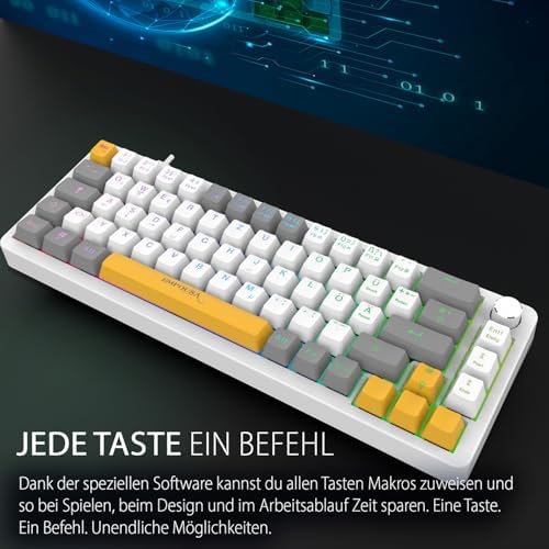 Alternative view of IKG-457 EMPOUSA RED SWITCH RGB KABLOLU MEKANIK GAMING KLAVYE-BEYAZ
