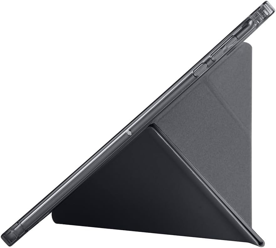 Galaxy Tab A11 8.7" X130 ile Uyumlu Akıllı Kılıf, Kalem Bölmeli Lansman Antrasit Origami Standlı Darbe Emici Şeffaf Arka Kapaklı Ultra İnce Popüler Tablet Kılıfı