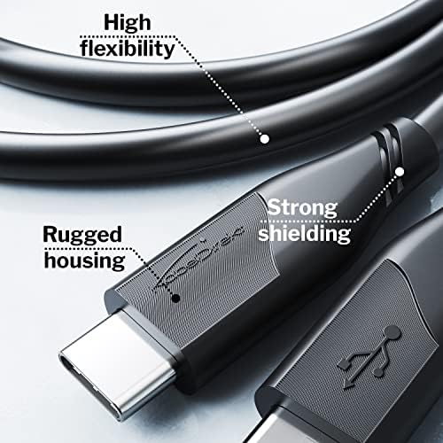 Alternative view of – USB-C kablosu, USB 2.0 – 1 m (USB-C - USB-C, veri kablosu/şarj kablosu, güç dağıtımı ile 480 Mbit/s ve 100 W'a kadar şarj akımı/PD 3, entegre çip, siyah)
