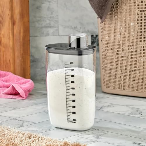 Hava Geçirmez Vakumlu Deterjan Saklama Kabı - Kendinden Ölçekli Vakum Kapaklı Deterjanlık 2100 ml - Görsel 3